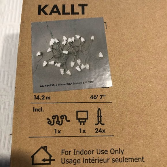 SET of 2 - IKEA KALLT string light garland, white leaf - Picture 3 of 8